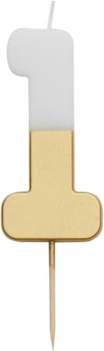 Consigue ahora Talking Tables Vela Número 1 para Promoción Tartas Blanca y Dorada | Decoración para tartas primera calidad | Para niños adultos adolescentes primera fiesta cumpleaños 18 21 aniversario hito Rebajas 2024 | regaloscumple.com