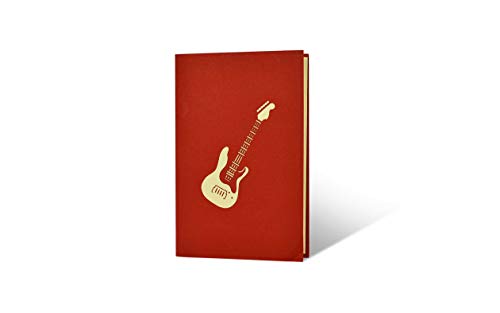 Top Precios Tarjeta   cumpleaños roquera con guitarra electrónica en 3D  tarjeta desplegable  vale o regalo para músicos. Tarjeta   regalo para guitarra  concierto  festival  musical  H23