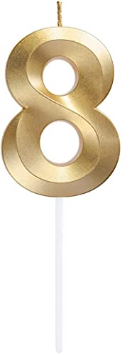 Comprar Partyland Velas Cumpleaños doradas – Velas Pastel Cumpleaños Números – BlackFriday Velas para Cumpleaños Bodas o Aniversarios – Números 0 1 2 3 4 5 6 7 8 9 – Velas 7 cm. (Número 8) Rebajas 2024 | regaloscumple.com