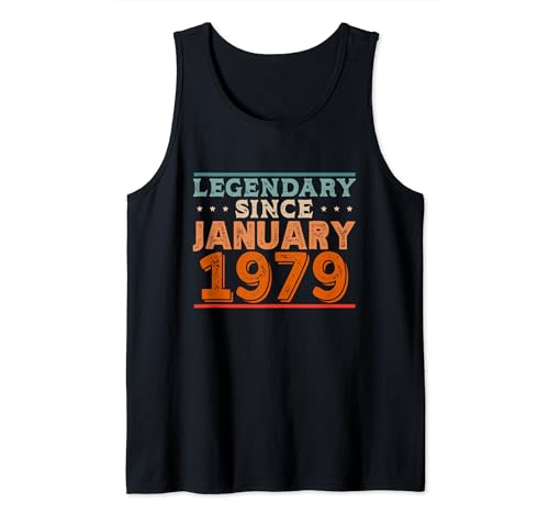 Consigue ahora Legendary desde enero 1979 impresionante Cumpleaños fiesta retro cumpleaños Camiseta sin Mangas Rebajas 2024 | regaloscumple.com