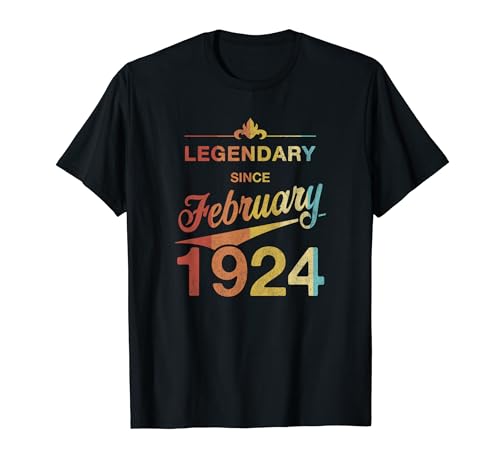 Consigue ahora 100 BlackFriday cumpleaños Nacido en Febrero 1924 Vintage 100 años Camiseta Rebajas 2024 | regaloscumple.com