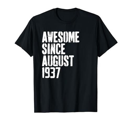 Consigue ahora Awesome Navidad Since August 1937 87th Birthday Retro Camiseta Rebajas 2024 | regaloscumple.com