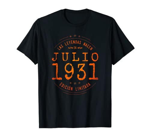 Consigue ahora 91 años Cumpleaños Las Leyendas nacen en Cumpleaños Julio 1931 Camiseta Ofertas 2024 | regaloscumple.com