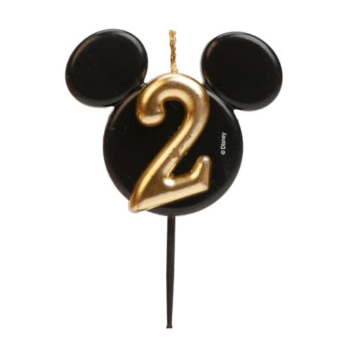 Consigue ahora Regalos Dekora - Vela Cumpleaños Mickey Mouse - Velas Disney - Cera Parafina sin Fragancia - Velas para Niños con Orejas Mickey Mouse Negro y Dorado - Tamaño 8 5 cm - Número 2 Ofertas 2025 | regaloscumple.com