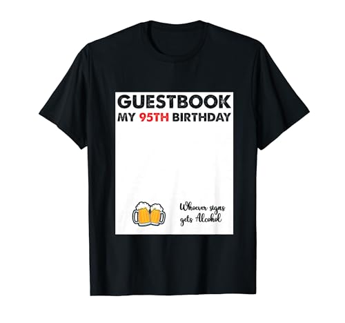 Comprar Letrero Ideas para regalar libro visitas 95 años - Divertido cumpleaños número 95 Camiseta Ofertas 2024 | regaloscumple.com