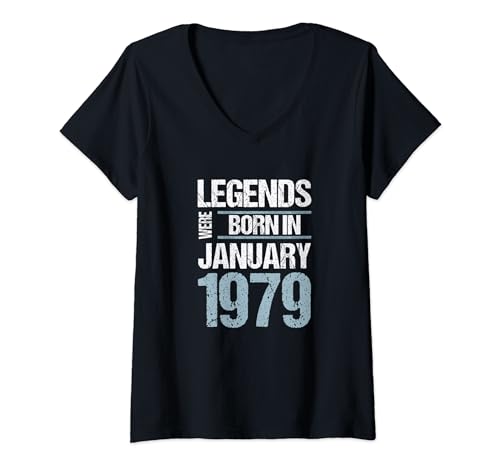 Consigue ahora Las leyendas nacieron en enero Regalos 1979 Cumpleaños Camiseta Cuello V Rebajas 2024 | regaloscumple.com