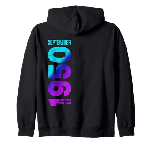 Consigue ahora Edición Limitada Promoción Septiembre 1950 Cumpleaños Sudadera con Capucha Rebajas 2025 | regaloscumple.com