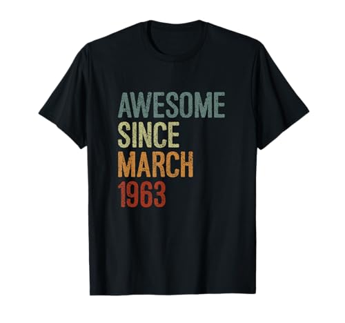 Comprar Impresionante desde marzo 1963 regalo Cumpleaños cumpleaños divertido retro Camiseta Ofertas 2024 | regaloscumple.com