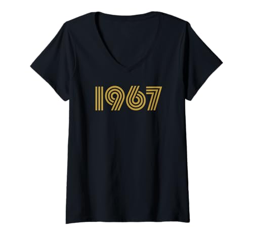 Consigue ahora Mujer 1967 Retro Disco Año Nacimiento - Cumpleaños BlackFriday Vintage Milestone Camiseta Cuello V Top Precio 2025 | regaloscumple.com