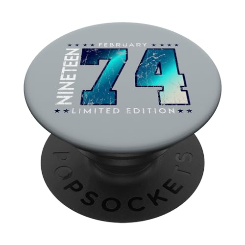 Comprar 1974 febrero mes nacimiento año Navidad cumpleaños PopSockets PopGrip Intercambiable Top Precio 2025 | regaloscumple.com