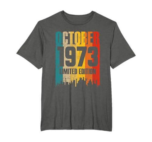 Consigue ahora Octubre 1973 Años 50 Cumpleaños Edición Limitada Retro Cumpleaños Camiseta Rebajas 2024 | regaloscumple.com