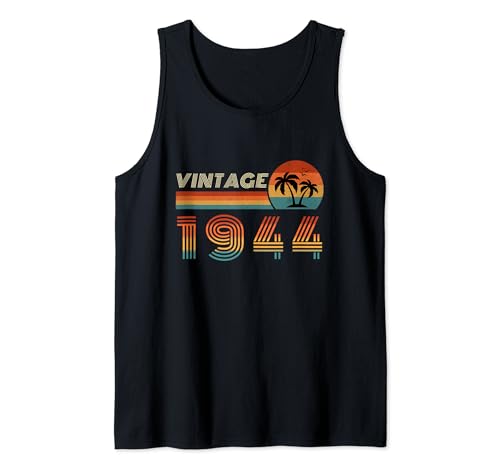 Consigue Promoción ahora Regalo cumpleaños 80 años para hombres y mujeres Palm Retro Vintage 1944 Camiseta sin Mangas Rebajas 2024 | regaloscumple.com