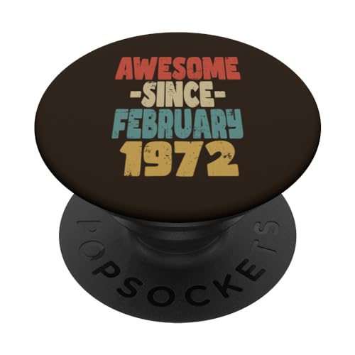 Comprar 1972 cumpleaños Navidad vintage retro impresionante desde febrero 1972 PopSockets PopGrip Intercambiable Top Precio 2025 | regaloscumple.com