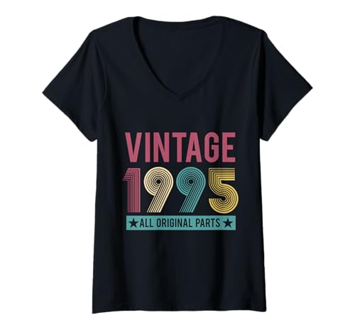Comprar Mujer Nacido en 1995 Retro 30 Ideas para regalar Cumpleaños 95 Vintage Divertido Cumpleaños Camiseta Cuello V Top Precio 2025 | regaloscumple.com