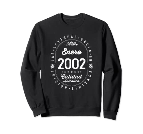 Consigue ahora 20 años Cumpleaños Las Leyendas nacen en Enero 2002 Sudadera Catálogo Top Precio 2025 | regaloscumple.com