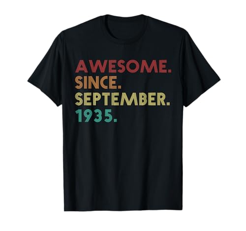 Consigue ahora Impresionante desde septiembre Ideas para regalar 1935 Funny 89 cumpleaños Camiseta Rebajas 2025 | regaloscumple.com