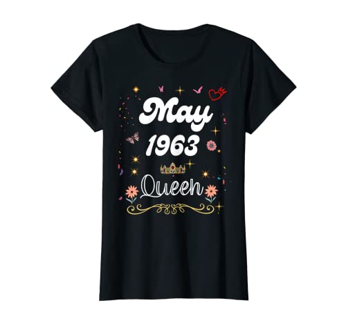 Comprar Mayo 1963 Reina desde mayo 1963 cumpleaños niña mujer BlackFriday Camiseta Rebajas 2024 | regaloscumple.com