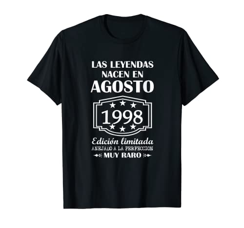 Comprar Las Leyendas nacen en agosto Catálogo 1998 cumpleaños años Camiseta Top Precio 2024 | regaloscumple.com