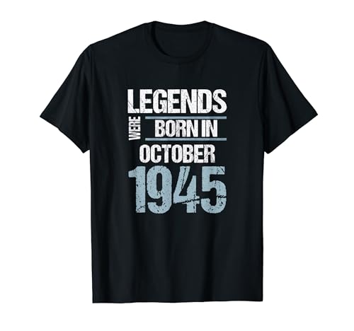 Consigue ahora Las leyendas nacieron en octubre 1945 Cumpleaños Navidad Camiseta Rebajas 2025 | regaloscumple.com
