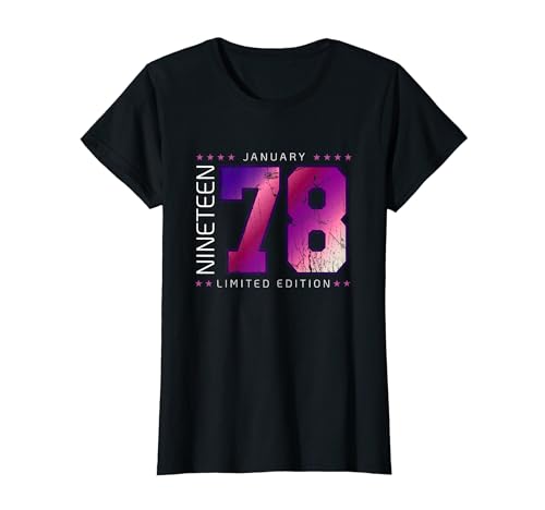 Comprar 1978 enero Mes Año Promoción nacimiento Cumpleaños Camiseta Top Precio 2024 | regaloscumple.com