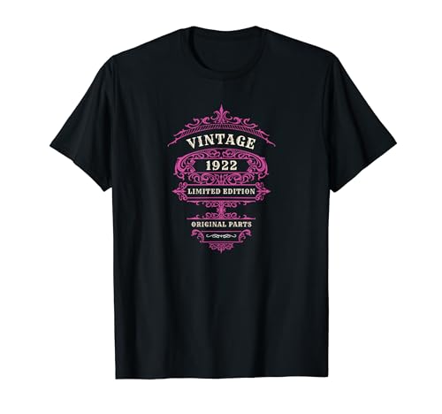 Consigue ahora Navidad VINTAGE CUMPLEAÑOS ROSA 1922 PIEZAS ORIGINALES EDICIÓN LIMITADA Camiseta Ofertas 2024 | regaloscumple.com