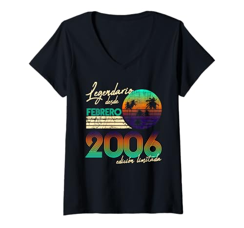 Consigue ahora Cumpleaños Promoción Hombre Regalos Legendario Desde Febrero 2006 Camiseta Cuello V Ofertas 2025 | regaloscumple.com