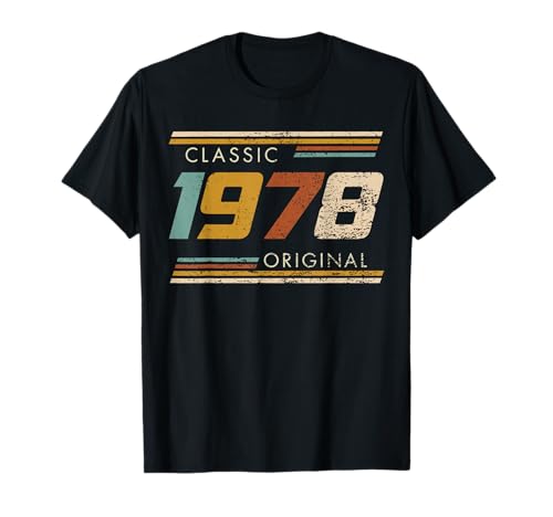 Consigue ahora Classic 1978 Original Vintage Cumpleaños Promoción Est 1978 Edición Camiseta Ofertas 2025 | regaloscumple.com
