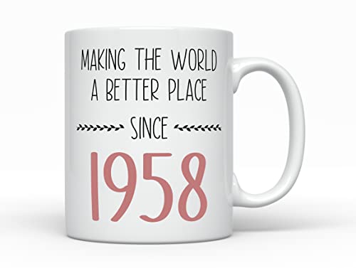 Consigue ahora Sunmead Cumpleaños Taza café Making the World Better since 1958 nacida en 1958 66 años cumpleaños para mujer 66 años decoración para ella (11 onzas 1958) Top Precio 2025 | regaloscumple.com