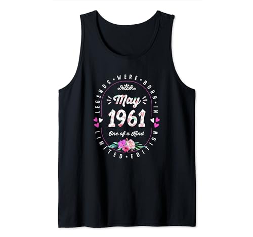 Comprar Ideas para regalar Cumpleaños Floral - Las Leyendas nacen en Mayo 1961 Camiseta sin Mangas Ofertas 2023 | regaloscumple.com