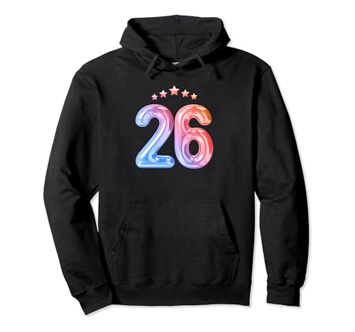 Consigue ahora 26 Años Cumpleaños Navidad Número Veintiséis Globo De Cumpleaños 26 Sudadera con Capucha Ofertas 2025 | regaloscumple.com