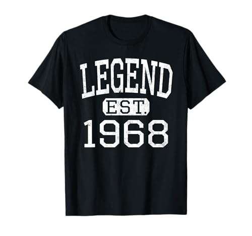 Comprar La leyenda establecida en Promoción 1968 estilo vintage nacido en 1968 cumpleaños Camiseta Rebajas 2025 | regaloscumple.com