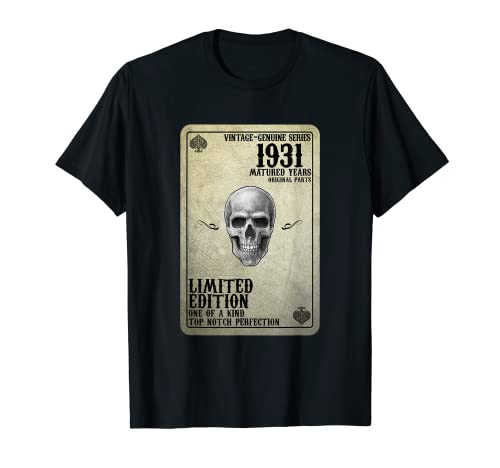 Consigue ahora Vintage 1931 Edición Limitada 1931 Tarjeta Ideas para regalar Poker 90 Cumpleaños Camiseta Top Precio 2025 | regaloscumple.com