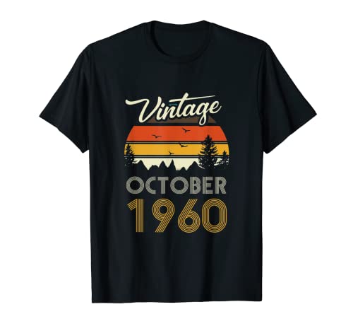 Comprar Octubre 1960 Vintage Octubre regalo Cumpleaños cumpleaños Camiseta Ofertas 2024 | regaloscumple.com
