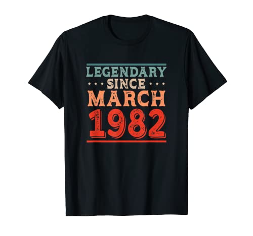 Comprar Impresionante y legendaria desde marzo Regalos 1982 Fiesta cumpleaños retro Camiseta Rebajas 2024 | regaloscumple.com