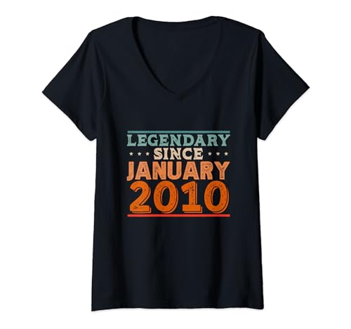 Comprar Legendary Regalos desde enero 2010 impresionante fiesta retro cumpleaños Camiseta Cuello V Rebajas 2024 | regaloscumple.com