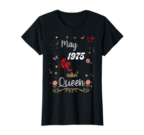 Comprar Mayo 1975 Reina desde mayo Regalos 1975 Cumpleaños Niña mujeres Camiseta Rebajas 2024 | regaloscumple.com