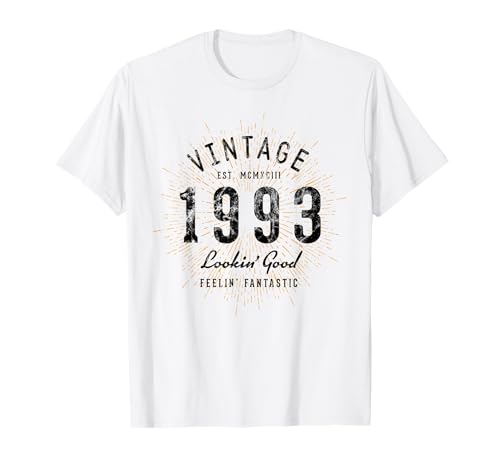 Consigue Catálogo ahora Vintage cumpleaños nacido en 1993 Camiseta Ofertas 2024 | regaloscumple.com