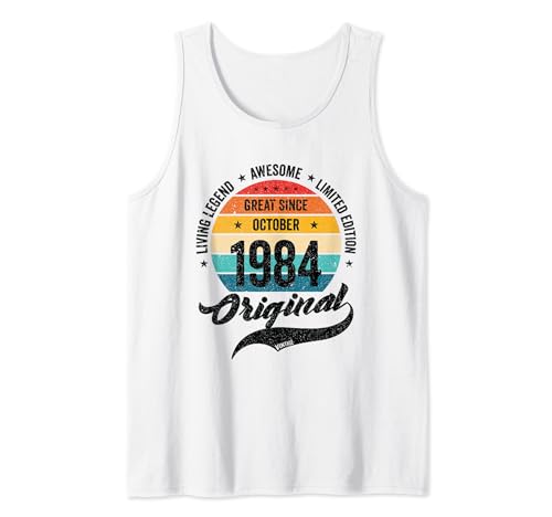 Comprar Octubre 1984 Cumpleaños Retro Años Vintage Bday Clásico Camiseta sin Regalos Mangas Rebajas 2024 | regaloscumple.com