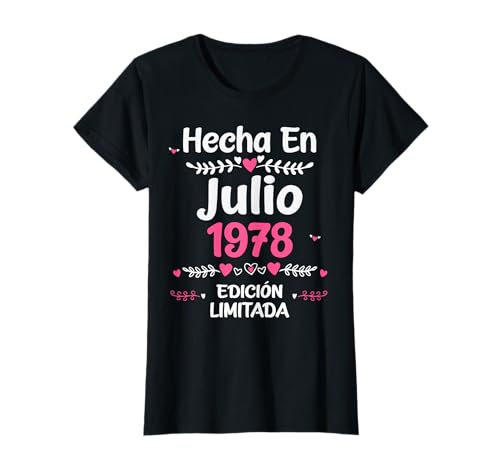 Comprar 45 Años Regalo Navidad Cumpleaños 1978 Mujer 45 Años Julio Camiseta Top Precio 2024 | regaloscumple.com