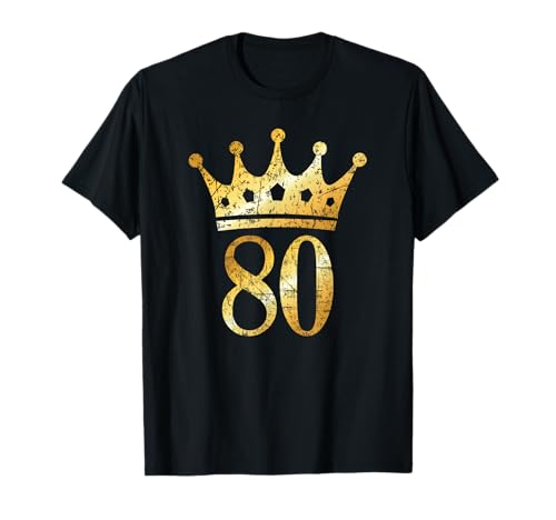 Comprar Corona Catálogo con número 80 (amarillo vintage) para 80 cumpleaños. Camiseta Ofertas 2023 | regaloscumple.com