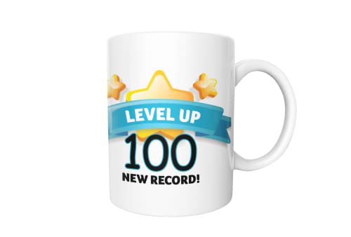 Comprar Level up100 th New Record - Taza té Catálogo cumpleaños para hijo hija nieta taza 100 años regalo cumpleaños para 100 cumpleaños regalo nieto apto para lavavajillas microondas Rebajas 2024 | regaloscumple.com