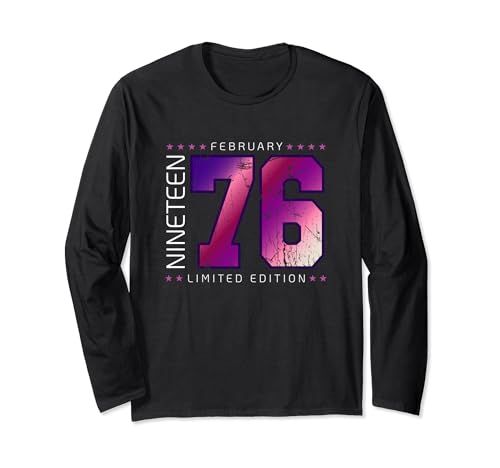 Consigue ahora 1976 febrero mes BlackFriday nacimiento año cumpleaños Manga Larga Rebajas 2024 | regaloscumple.com