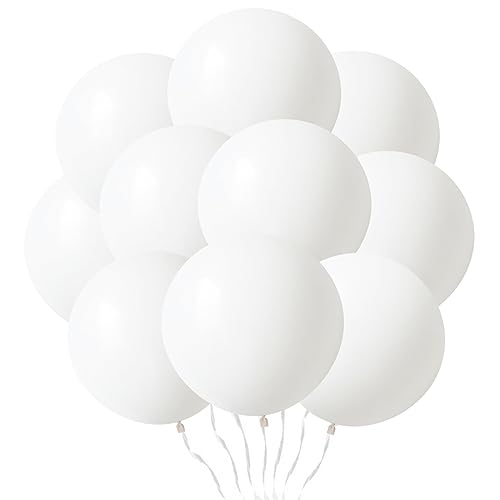 Comprar ahora 10 Piezas 60cm/24 Pulgadas Globos Grandes Globos Blancos Grandes Globo Gigante Globos Grandes De Látex Gigante Globos De Blancos Para Fiesta Cumpleaños Bodas Bautizo Graduación Navidad Celebraciones