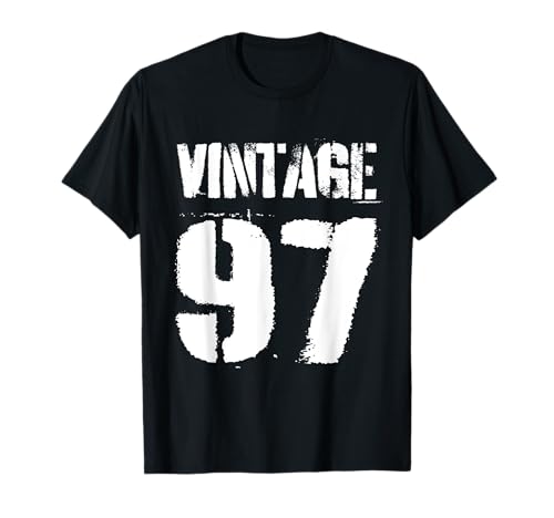 Consigue ahora Vintage 97 - Número elegante del año 97 - Promoción Estilo Vintage 1997 Camiseta Rebajas 2024 | regaloscumple.com