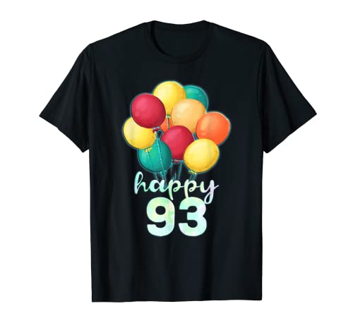 Consigue ahora Camisa 93 años con diseño globos coloridos para cumpleaños BlackFriday número 93 Camiseta Rebajas 2025 | regaloscumple.com