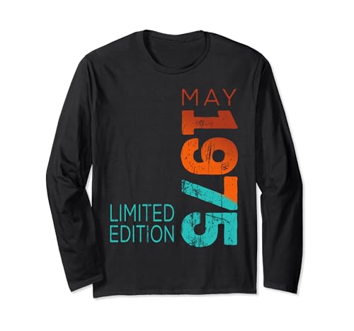 Consigue ahora Mayo 1975 Año 1975 Retro 1975 Promoción Vintage 1975 Edición Manga Larga Ofertas 2024 | regaloscumple.com