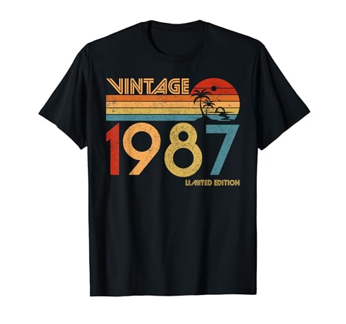 Consigue ahora Vintage 1987 Edición Limitada Retro Cumpleaños 37 Años Regalos Camiseta Ofertas 2024 | regaloscumple.com