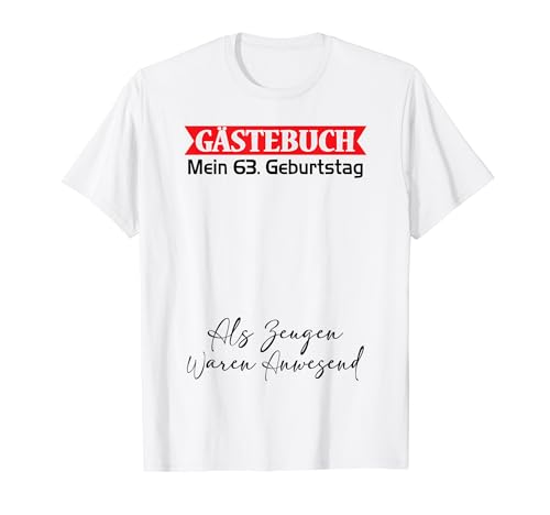 Consigue ahora Gästebuch Mein 63. Geburtstag Libro Navidad visitas Firma Camiseta Rebajas 2025 | regaloscumple.com