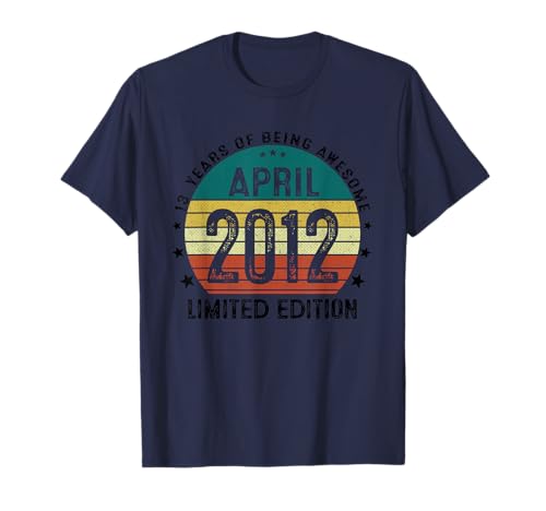 Comprar Ideas para regalar Abril 2012 13 Años Cumpleaños Hombre Mujer Vintage 2012 Camiseta Rebajas 2024 | regaloscumple.com