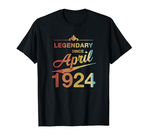 Comprar 100 cumpleaños Nacido en Abril 1924 Vintage Regalos 100 años Camiseta Ofertas 2024 | regaloscumple.com
